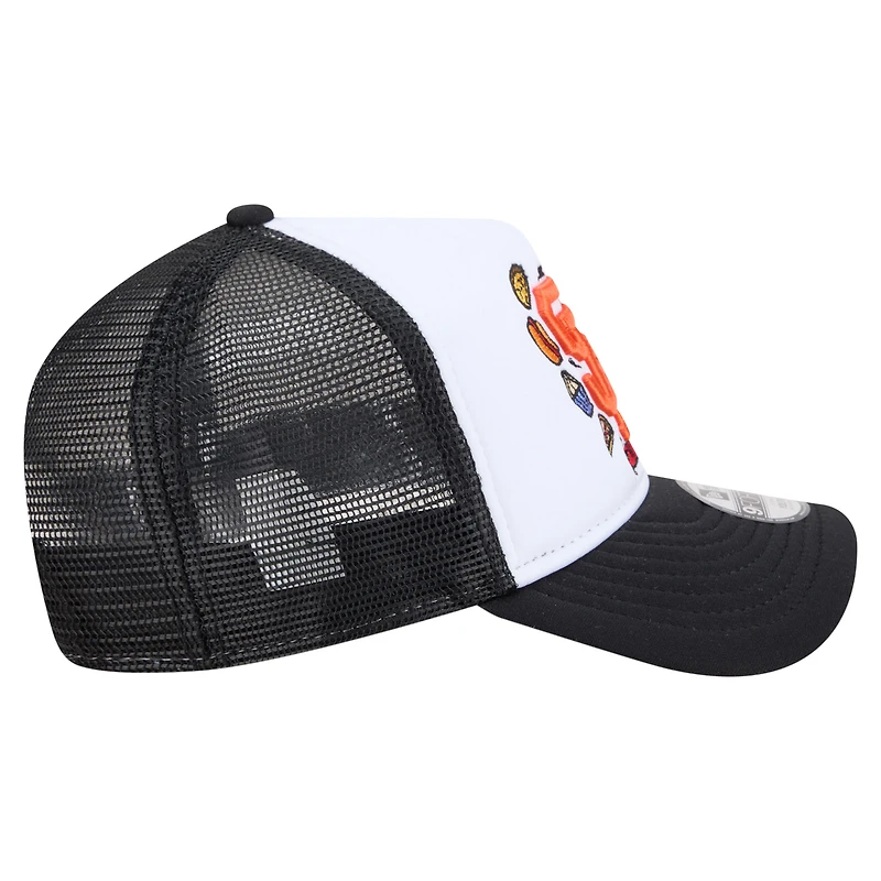 Youth New Era White/Black San Francisco Giants Food A-Frame 9FORTY Trucker Adjustable Hat
