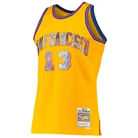 Maillot Swingman Diamond pour homme Mitchell & Ness Wilt Chamberlain Gold San Francisco Warriors 1962/63 Hardwood Classics NBA 75e anniversaire