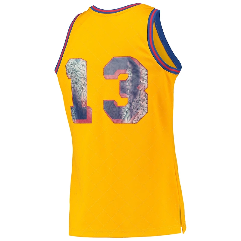 Maillot Swingman Diamond pour homme Mitchell & Ness Wilt Chamberlain Gold San Francisco Warriors 1962/63 Hardwood Classics NBA 75e anniversaire