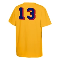 Youth Mitchell & Ness Wilt Chamberlain Gold San Francisco Warriors Hardwood Classics Name Number T-Shirt