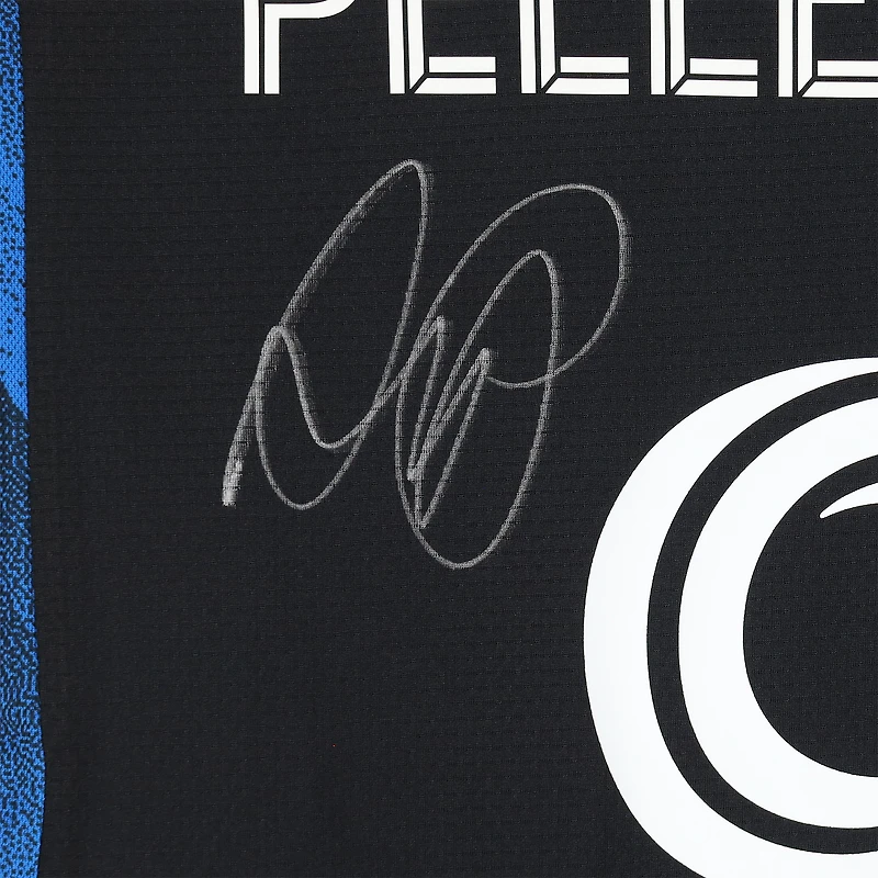 Maillot adidas bleu/noir dédicacé Amahl Pellegrino des San Jose Earthquakes, numéro 9, utilisé lors du match, saison 2024 de la MLS - Taille M