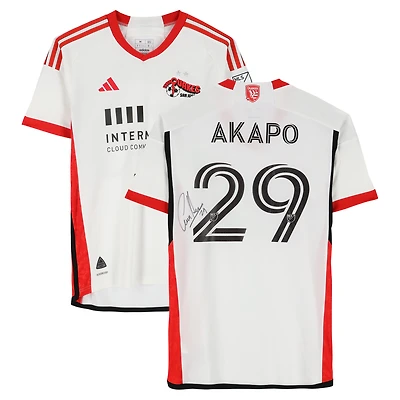 Maillot adidas blanc dédicacé Carlos Akapo des San Jose Earthquakes #29, utilisé lors du match de la saison 2024 de la MLS - Taille M