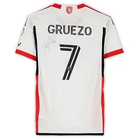 Maillot adidas blanc dédicacé Carlos Gruezo des San Jose Earthquakes, numéro 7, utilisé lors du match de la saison 2024 de la MLS - Taille S