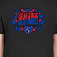 T-shirt noir à motif cœur et bulle San Jose Earthquakes de New Era pour jeunes filles
