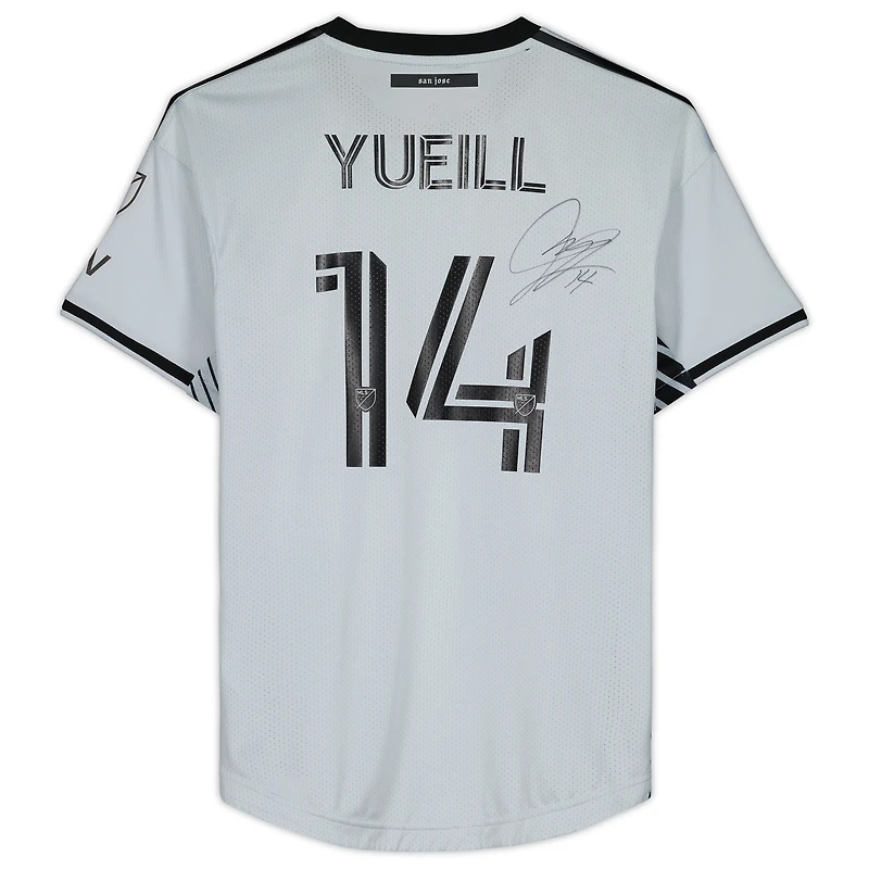 Jackson Yueill San Jose Earthquakes Autographed Match-Used #14 Gray Jersey from the 2023 MLS Season