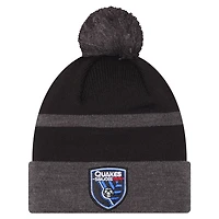Men's New Era  Black San Jose Earthquakes 2025 Kickoff Cuffed Knit Hat with Pom