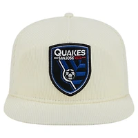 Casquette de golf Snapback Kickoff 2025 de San Jose Earthquakes de New Era pour homme, couleur crème