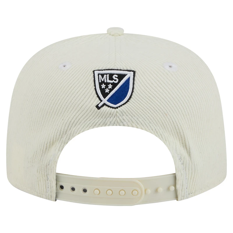 Men's New Era Cream San Jose Earthquakes 2025 Kickoff Snapback Golfer Hat
