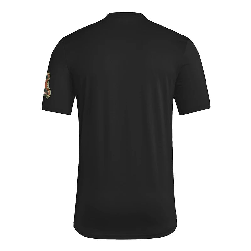 Men's adidas Black San Jose Earthquakes 2025 Archive Collection Jersey Hook T-Shirt