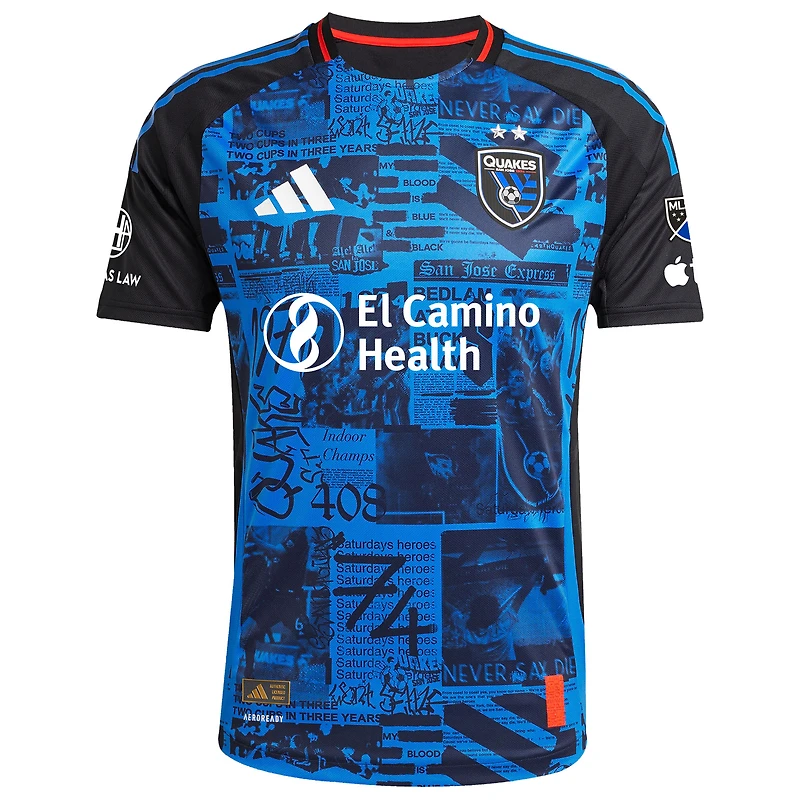 Men's adidas Black San Jose Earthquakes 2025 Headliner Authentic Jersey