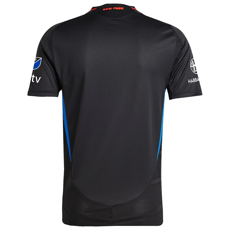 Maillot authentique noir adidas San Jose Earthquakes 2025 Headliner pour homme