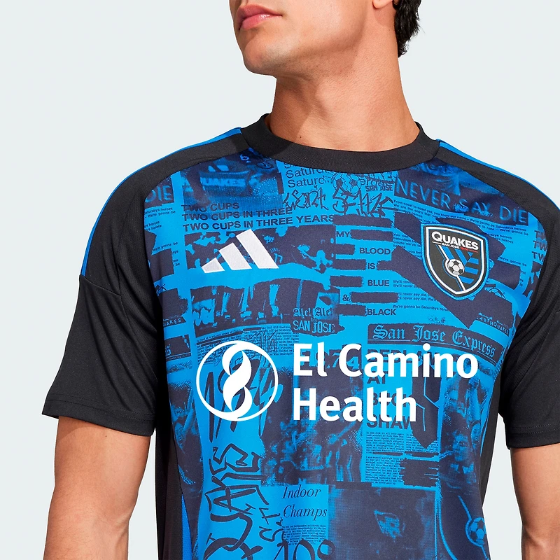 Maillot réplique noir pour homme des San Jose Earthquakes 2025 Headliner adidas