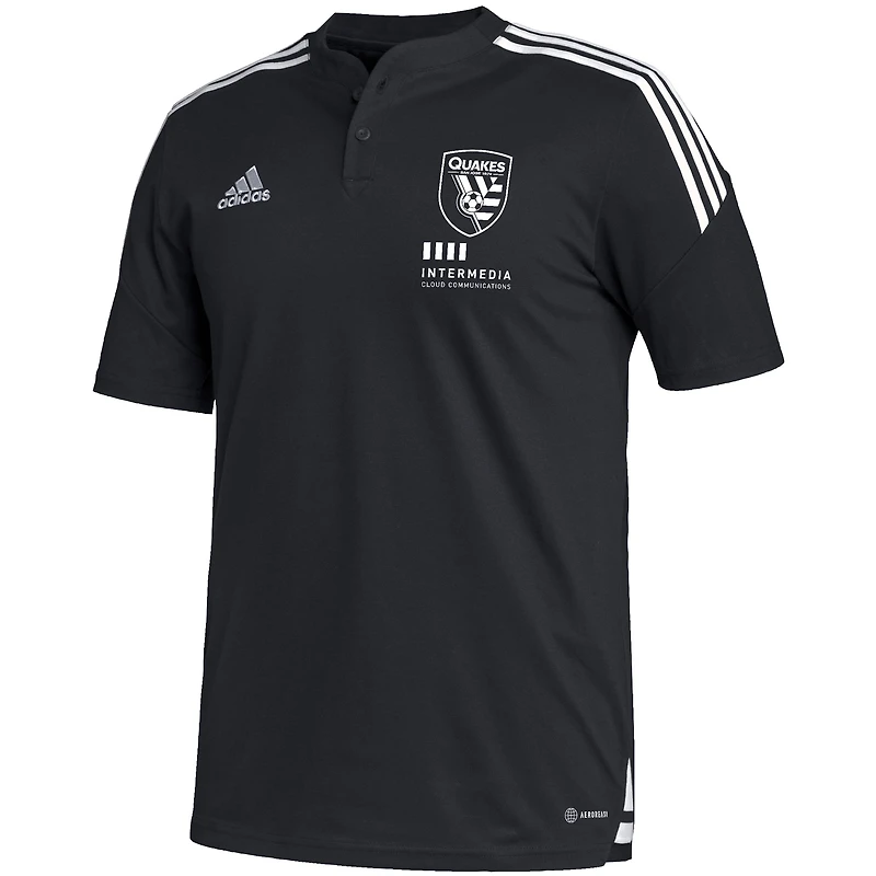 Men's adidas Black San Jose Earthquakes Henley AEROREADY Polo