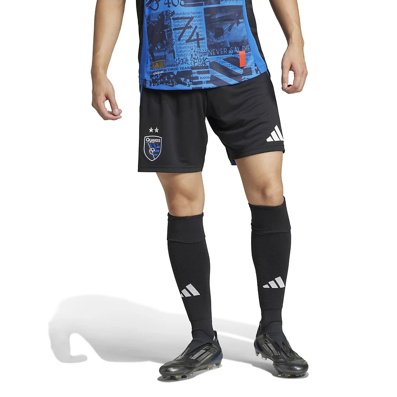 Short adidas noir authentique San Jose Earthquakes Home 2025 Headliner pour homme