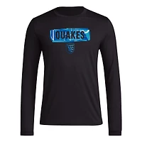 T-shirt à manches longues adidas San Jose Earthquakes Local Pop AEROREADY pour hommes, noir