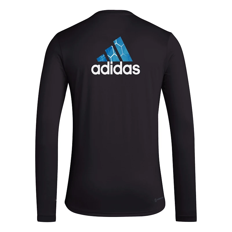 T-shirt à manches longues adidas San Jose Earthquakes Local Pop AEROREADY pour hommes, noir