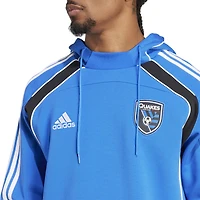 Sweat à capuche adidas bleu San Jose Earthquakes 2025 Travel pour homme