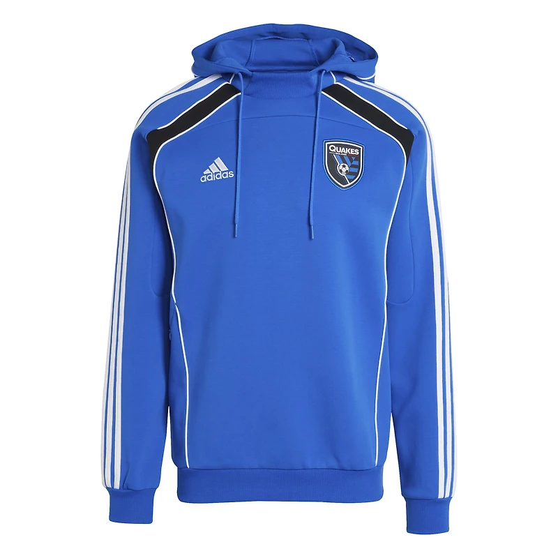 Sweat à capuche adidas bleu San Jose Earthquakes 2025 Travel pour homme
