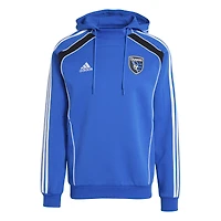 Sweat à capuche adidas bleu San Jose Earthquakes 2025 Travel pour homme
