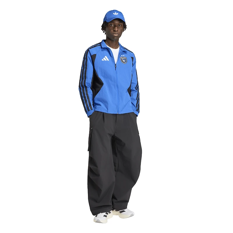 Veste raglan zippée adidas bleue San Jose Earthquakes 2026 Anthem pour homme