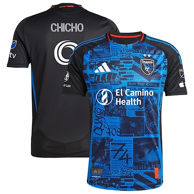 Maillot de joueur authentique San Jose Earthquakes 2025 Headliner noir adidas Cristian Arango pour homme
