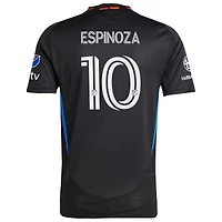 Maillot de joueur authentique pour homme adidas Cristian Espinoza San Jose Earthquakes 2025 Headliner Black