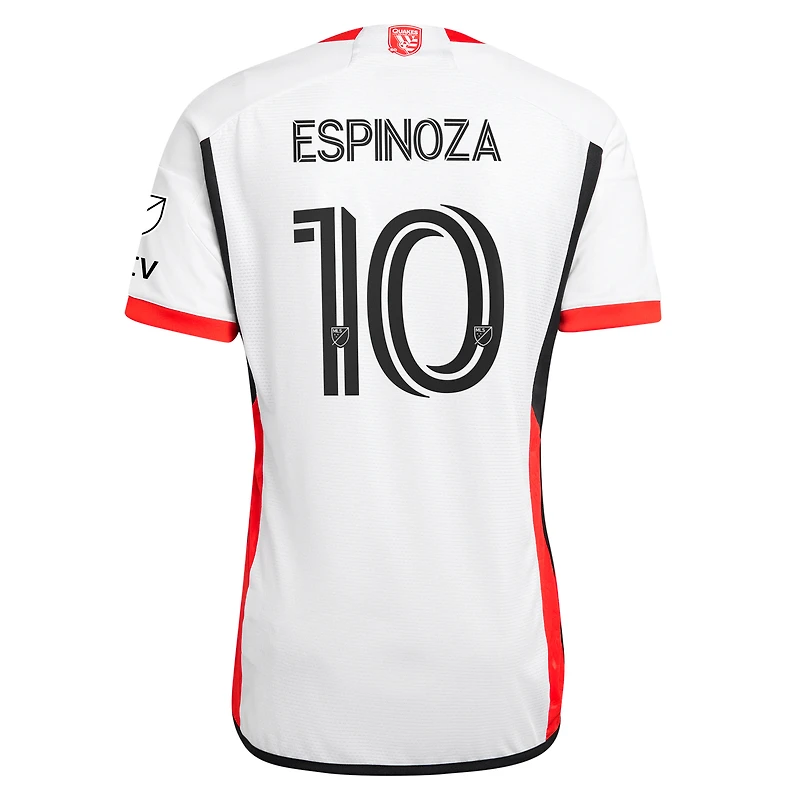 Men's adidas Cristian Espinoza White San Jose Earthquakes 2025 The 50 Kit Authentic Player Jersey