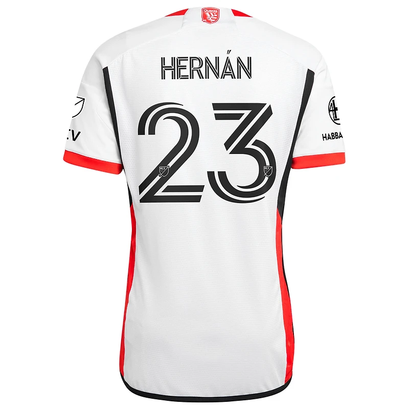 Maillot de joueur authentique adidas Hernán López pour homme, blanc, San Jose Earthquakes 2025 The 50 Kit