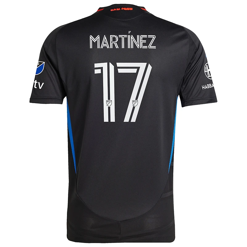 Men's adidas Josef Martinez Black San Jose Earthquakes 2025 Headliner Authentic Player Jersey