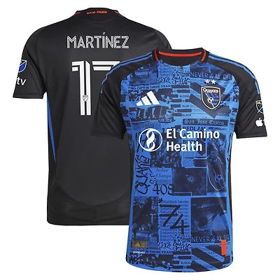 Men's adidas Josef Martinez Black San Jose Earthquakes 2025 Headliner Authentic Player Jersey