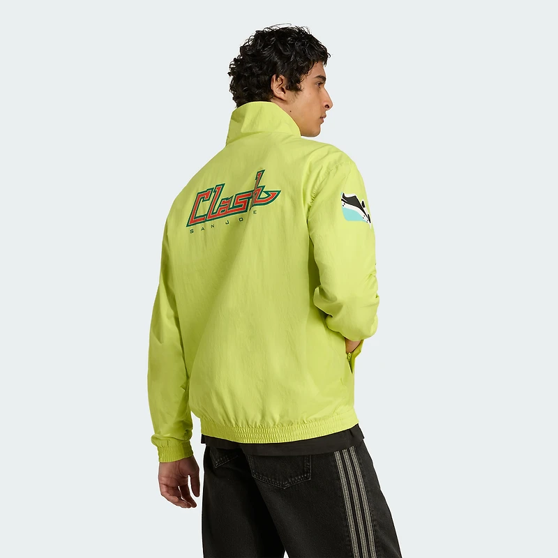 Veste zippée intégrale adidas Originals verte pour homme, collection Archive 2025, San Jose Earthquakes
