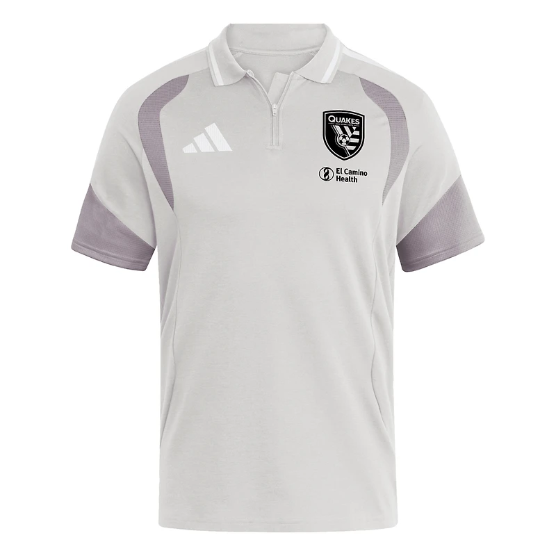 Men's adidas Silver San Jose Earthquakes 2026 Tiro Competition Polo