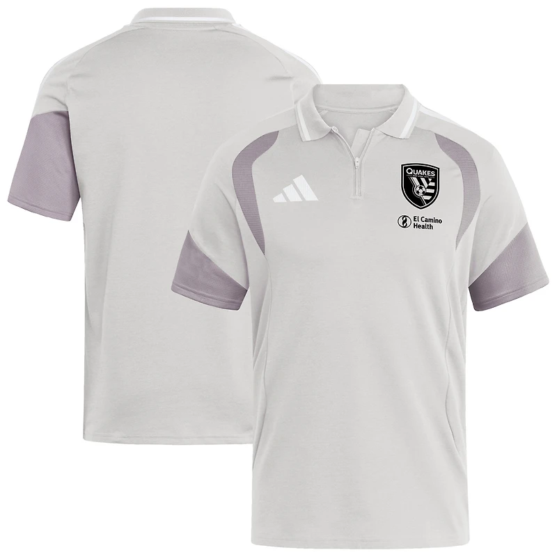 Men's adidas Silver San Jose Earthquakes 2026 Tiro Competition Polo