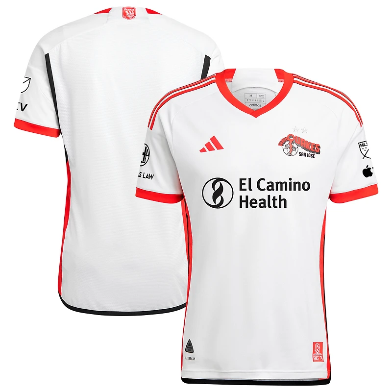 Maillot authentique adidas San Jose Earthquakes 2025 The 50 Kit pour homme Blanc