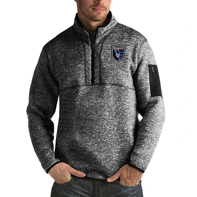 Veste à enfiler Fortune noire quart de zip pour homme, San Jose Earthquakes, Antigua