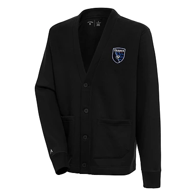 Cardigan Victory noir Antigua pour homme des San Jose Earthquakes
