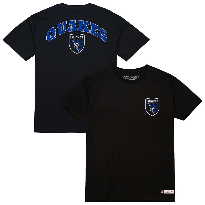 T-shirt Mitchell & Ness noir San Jose Earthquakes 2-Hit pour homme