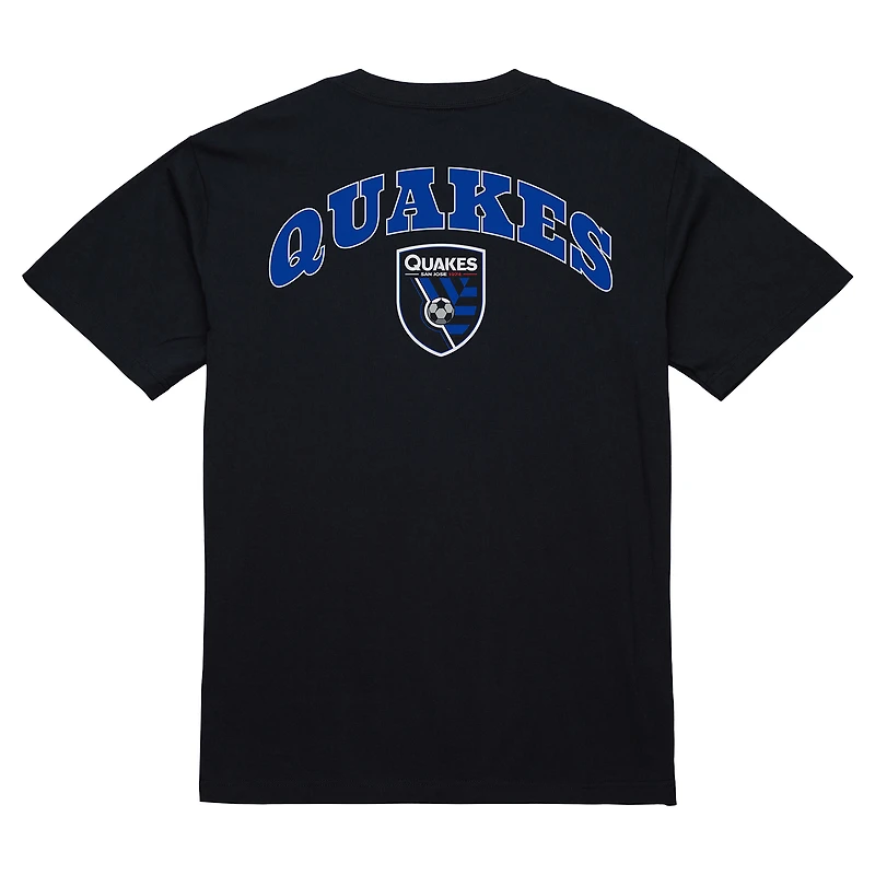 T-shirt Mitchell & Ness noir San Jose Earthquakes 2-Hit pour homme