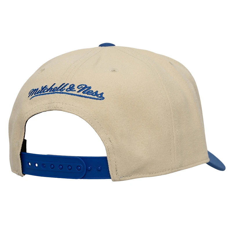 Men's Mitchell & Ness  Cream/Blue San Jose Earthquakes Upside Down Pro Pinch Snapback Hat