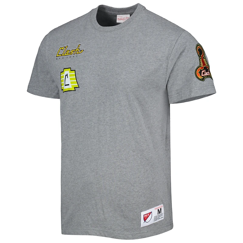 T-shirt gris Mitchell & Ness San Jose Earthquakes City pour hommes