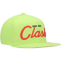 Casquette Mitchell & Ness pour homme verte San Jose Clash Historic Logo Since '96 Foundation Script Snapback