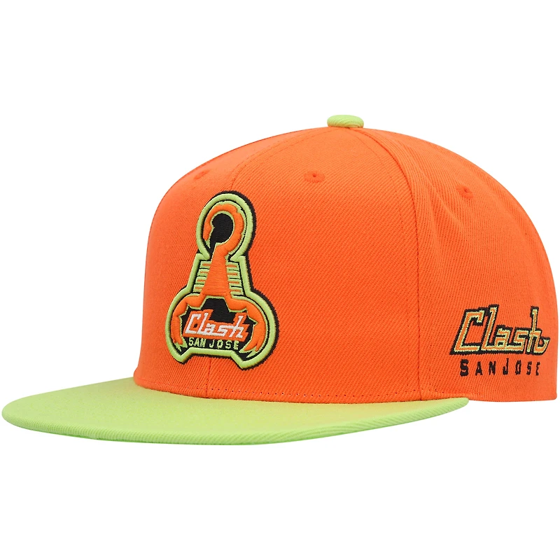 Casquette snapback Mitchell & Ness orange San Jose Earthquakes pour homme