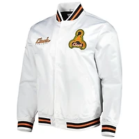 Veste en satin à boutons-pression pour homme Mitchell & Ness, blanc, San Jose Earthquakes City