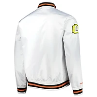Veste en satin à boutons-pression pour homme Mitchell & Ness, blanc, San Jose Earthquakes City