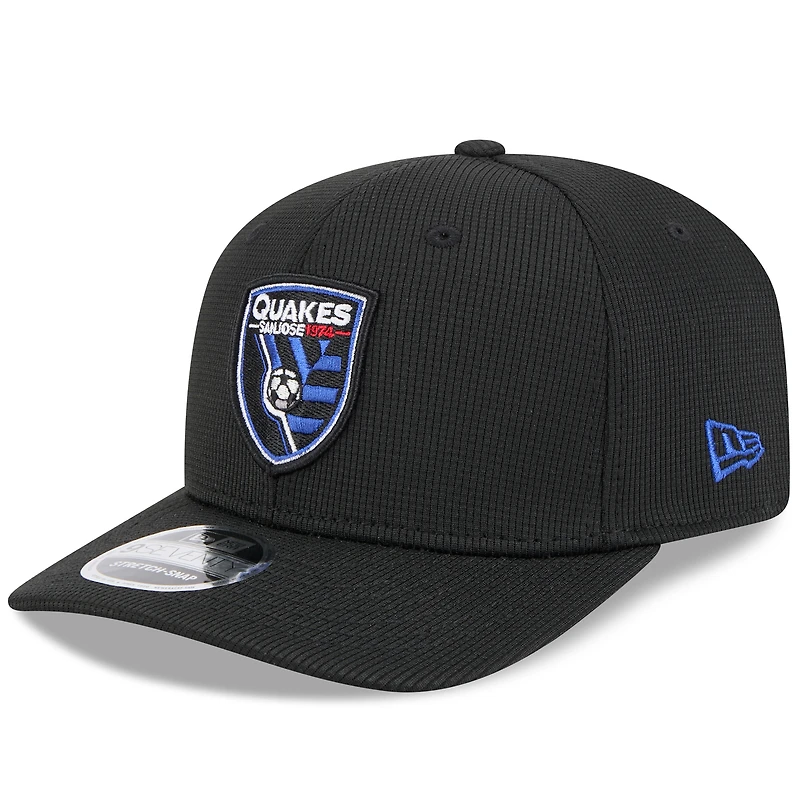 Casquette extensible à boutons-pression New Era noire San Jose Earthquakes 2025 Jersey Hook 9SEVENTY pour homme