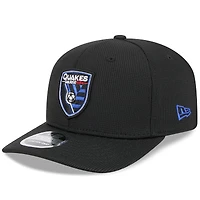 Casquette extensible à boutons-pression New Era noire San Jose Earthquakes 2025 Jersey Hook 9SEVENTY pour homme