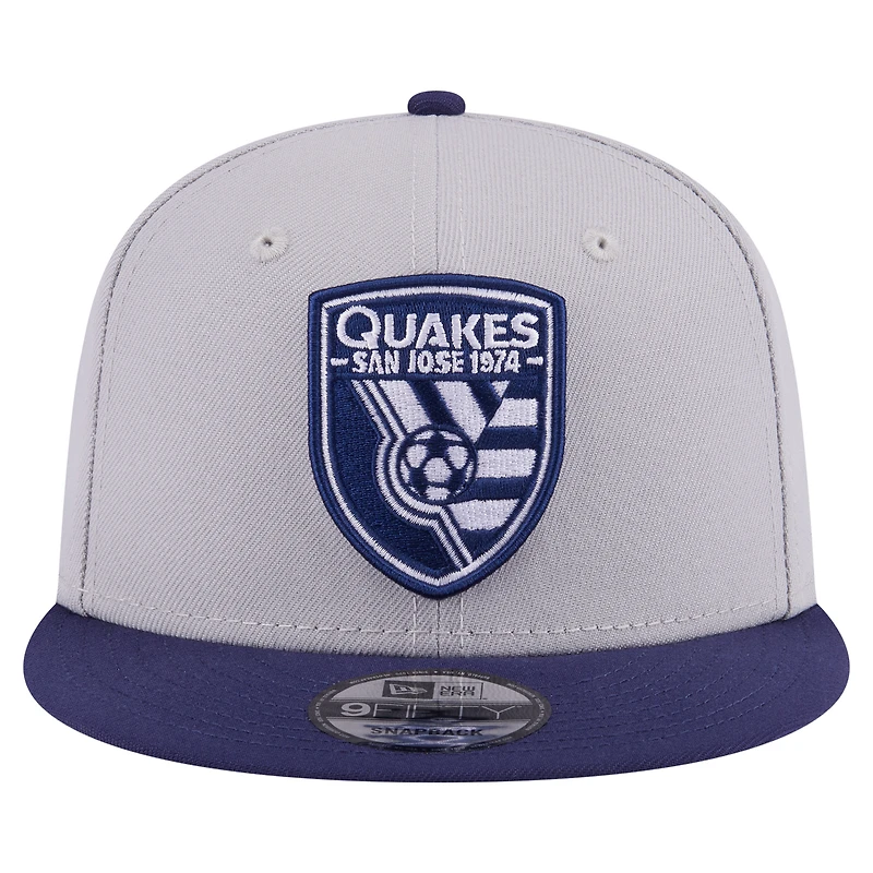 Men's New Era Gray San Jose Earthquakes Color Pack Two-Tone 9FIFTY Snapback Hat