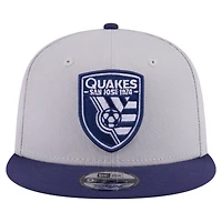Men's New Era Gray San Jose Earthquakes Color Pack Two-Tone 9FIFTY Snapback Hat
