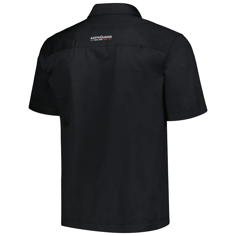 Men's The Wild Collective Black San Jose Earthquakes Utility Button-Up Shirt