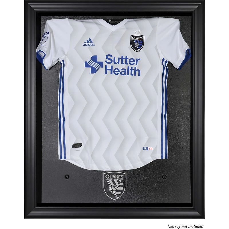 Vitrine encadrée noire avec logo de l'équipe des San Jose Earthquakes